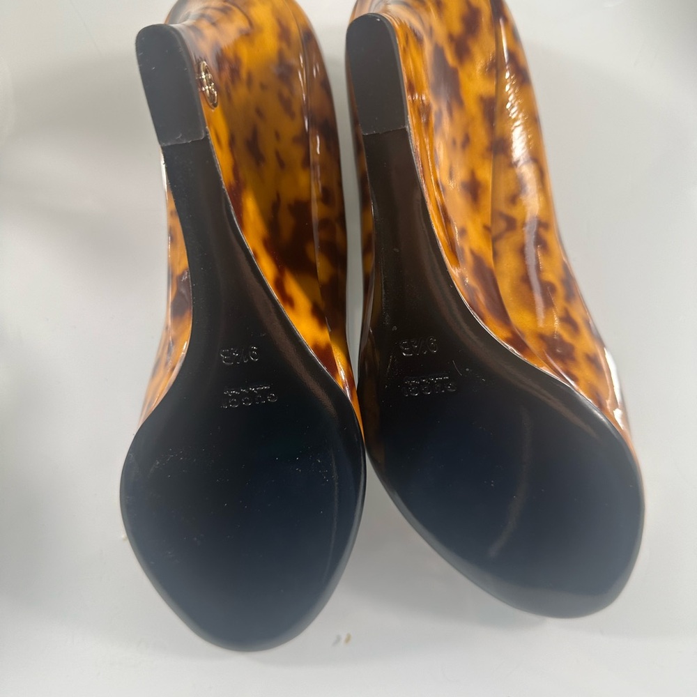Gucci wedge heel open toe Vernice Tartarus NIB 9.5 Patent leather NIB - Picture 3 of 7